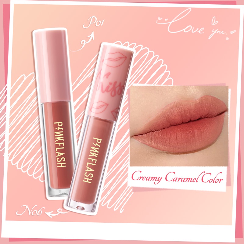 PINKFLASH Lips Ombre Series Lipstick Pinkflash Cair Matte Celebshine