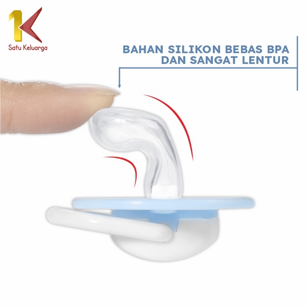 Satu Keluarga Empeng Bayi C46 Dot Bayi Bulat dan Datar Food Grade Kompeng Baby Pacifier / Soother-1
