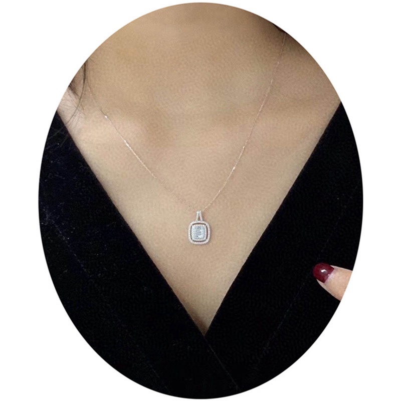 Kalung Dengan Liontin Kristal Kubik Zirkonia Untuk Aksesoris Pernikahan Wanita