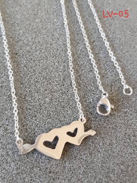 Kalung morif love import titanium white Antikarat Selamanya/kalung titanium murah Original Antikarat