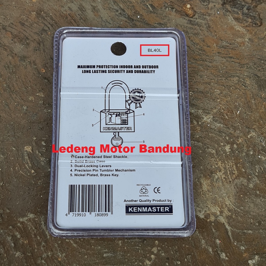 Gembok Panjang Stainless Steal Kenmaster Security Lock Long 40mm 50mm