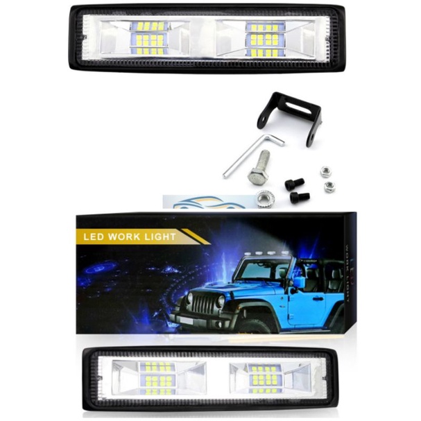 Lampu Tembak Cwl Cree 16 mata LED 3030/36 Watt &amp;COB 48Watt 6000K12V Lampu Foglamp Mobil Motor Tembus