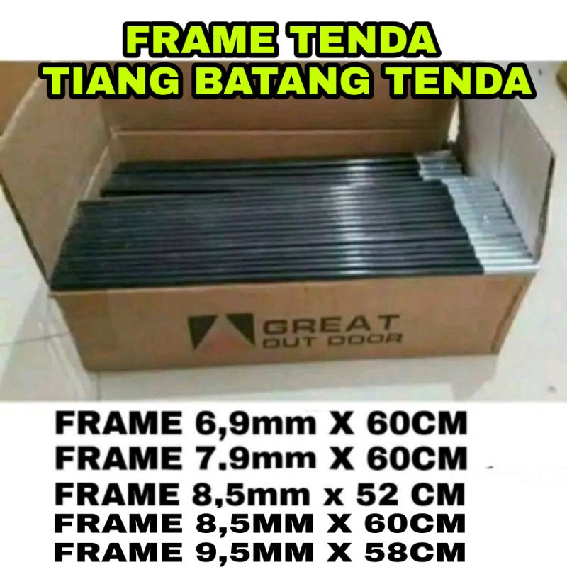 FRAME TENDA CAMPING 8,5 MM - FRAME TENDA 7,9 MM - FRAME TENDA 6,9 MM - FRAME TENDA 9,5 / FIBER TENDA