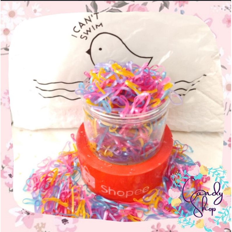 [COD] 1000 Karet Jepang Transparan free Pouch / Tali Rambut Karet Jepang Transparan Free Pouch