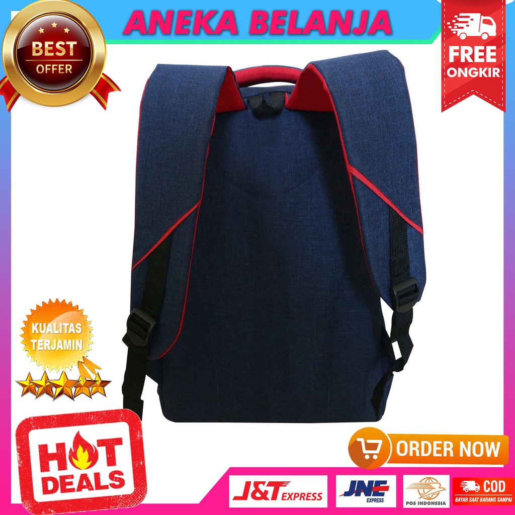 Backpack Casual Fashionable Khusus Pria Model Enigma Bisban Navy Keren Multifungsi Berkualitas Murah