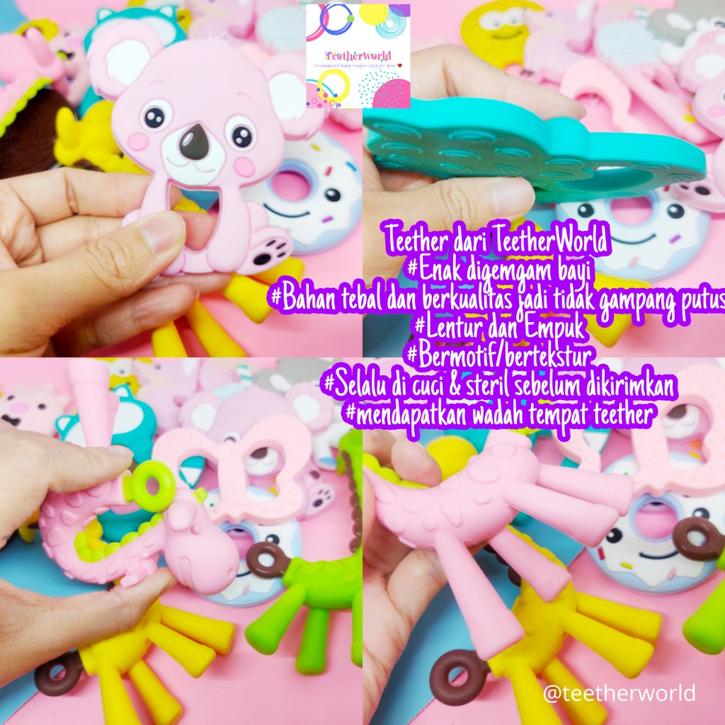 (FREE CASE) Set A Gigitan Bayi + Pacifier Clips / Tali Dot/ Tali Empeng/  Tali Custom Teetherworld-6