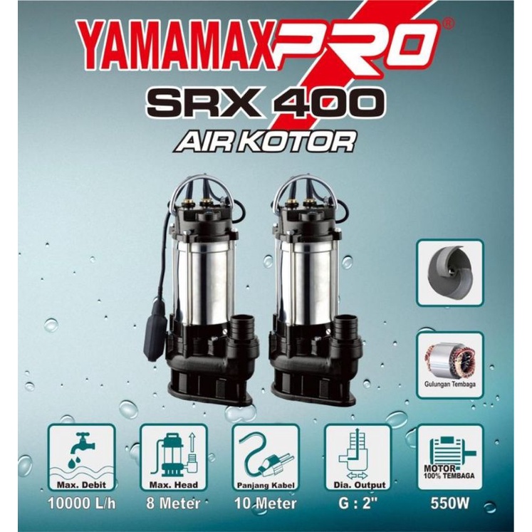 YAMAMAX Pompa celup air keruh SRX 400 manual Yamamax Stainless