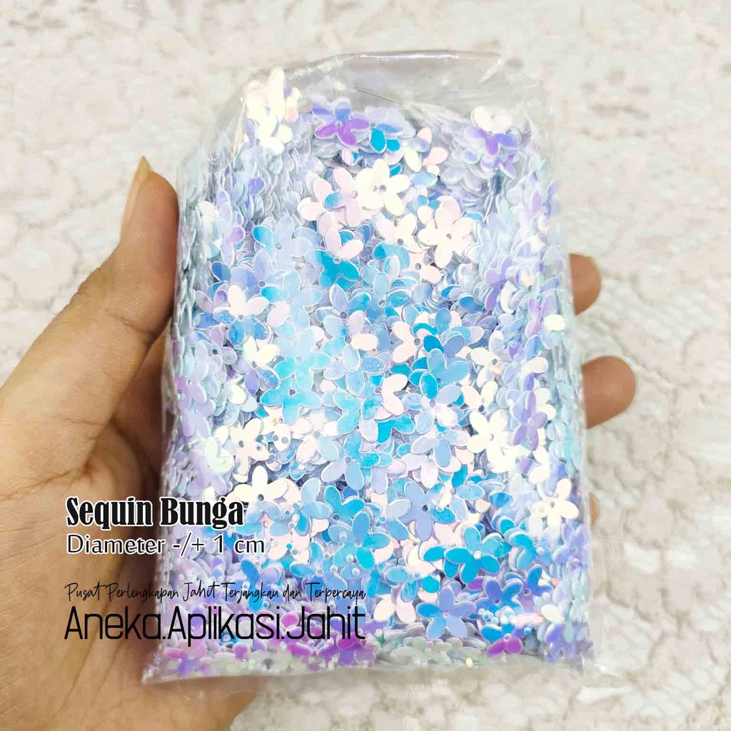 50 GRAM SEQUIN BUNGA 1 CM / PAYET RAMBOCI BUNGA 1 CM / PAYET PIRING