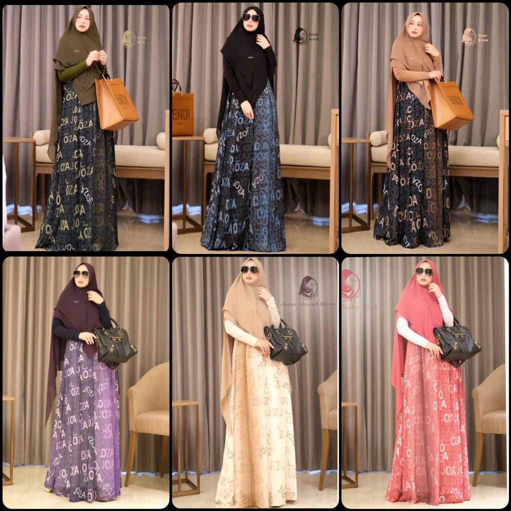 [JOZA CLOTHING] GAMIS SET SYARI  / DRESS ONLY PRINTING PREMIUM " JANNA SERIES " By Joza Clothing