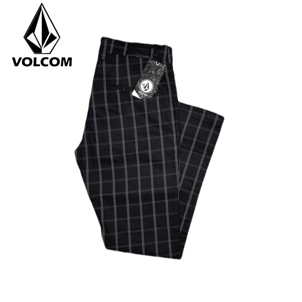 Celana Panjang Pria Chinos Tartan Volcom Original