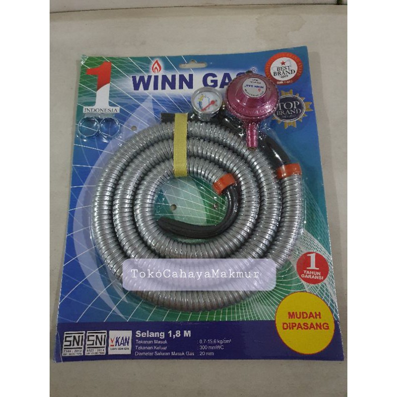 Selang Kompor Gas / Selang Gas Regulator + Meter Winn Gas Komplit SNI