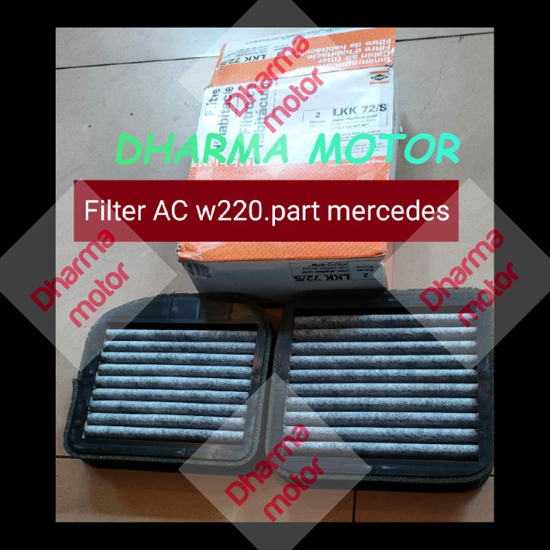 FILTER AC TYPE W220 merk MAHLE CARBON FILTER CABIN DUST PART MERCEDES