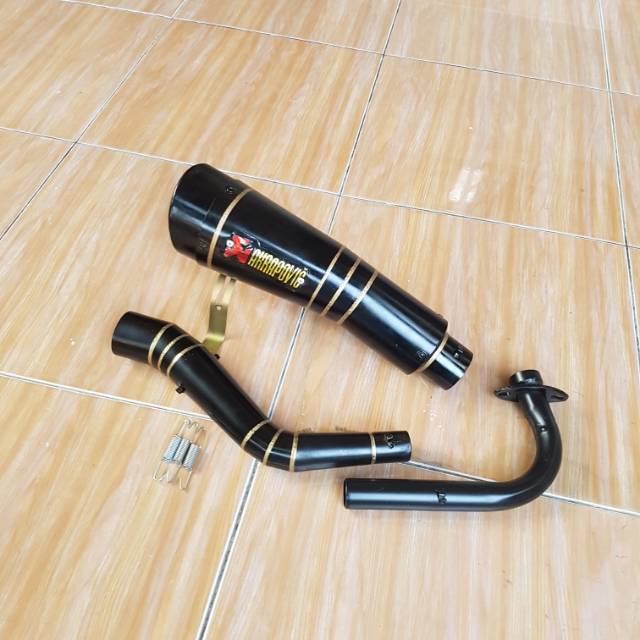 KNALPOT BEAT CARBU R9 H2 AKRAPOVIC HITAM MOTIF