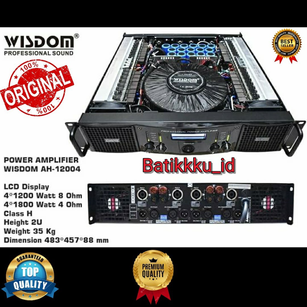 POWER WISDOM AH 12004 AH12004 AH-12004 4CH ORIGINAL POWER AMPLIFIER WISDOM