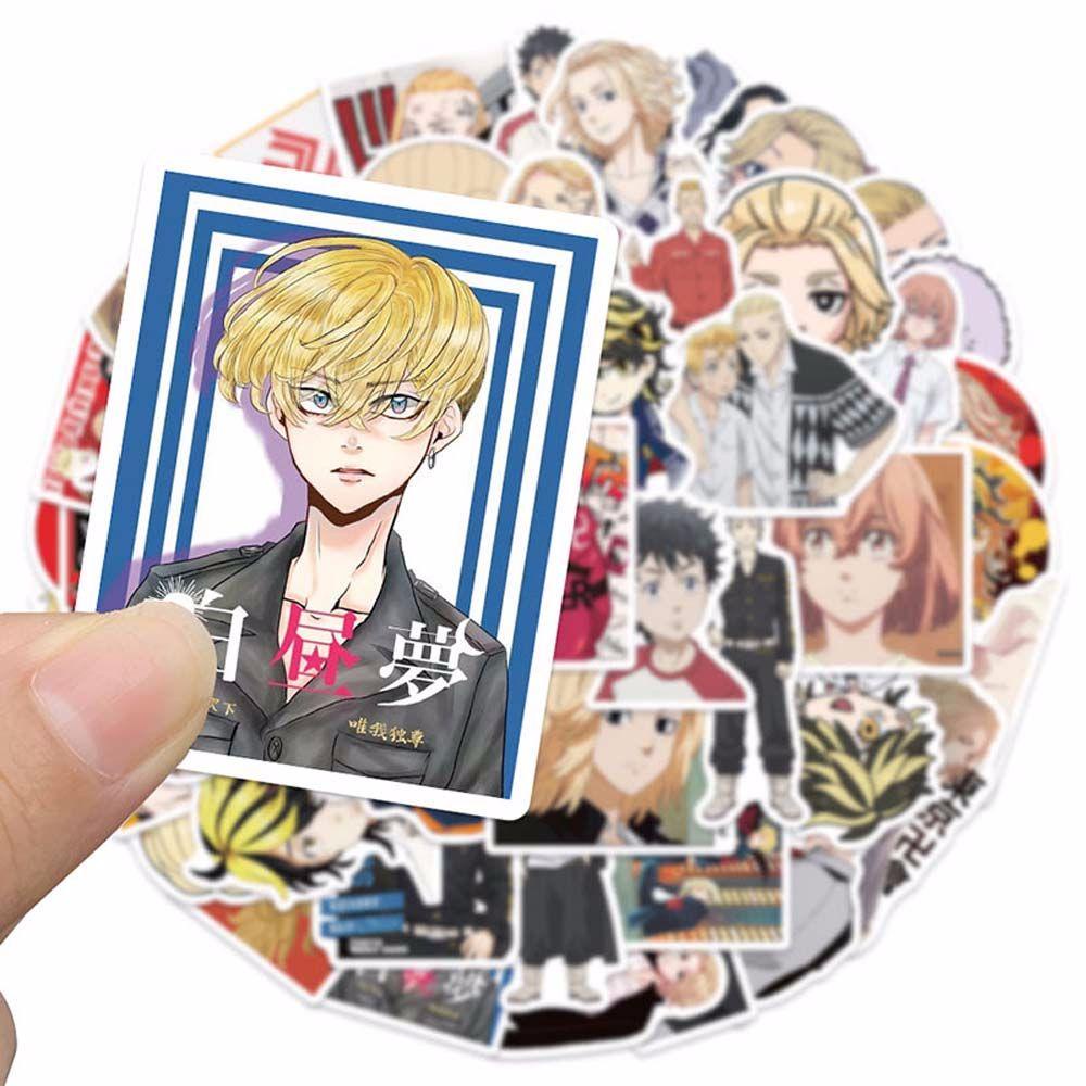 [Elegan] Tokyo Revengers Gitar Koper Anak Hadiah PVC Karakter Kartun Stiker Manjiro Alat Tulis Stiker Hinata Takemichi Fans Koleksi Hadiah Anime Stiker