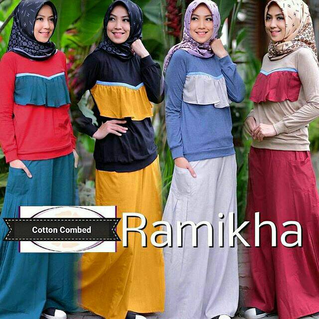 Ramikha Set wd, ONE SET, SETELAN WANITA, STELAN WANITA, baju wanita, baju gamis, dress, gamis, Baju