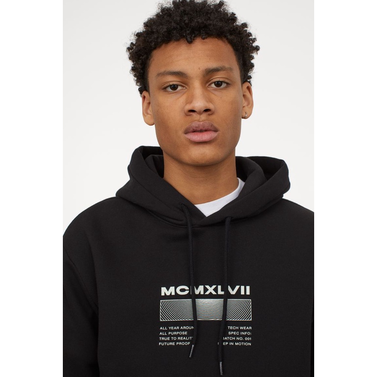 Hoodie MCMXLVII Romawi Crewneck MCMXLVII hoodie sweater pria wanita hitam