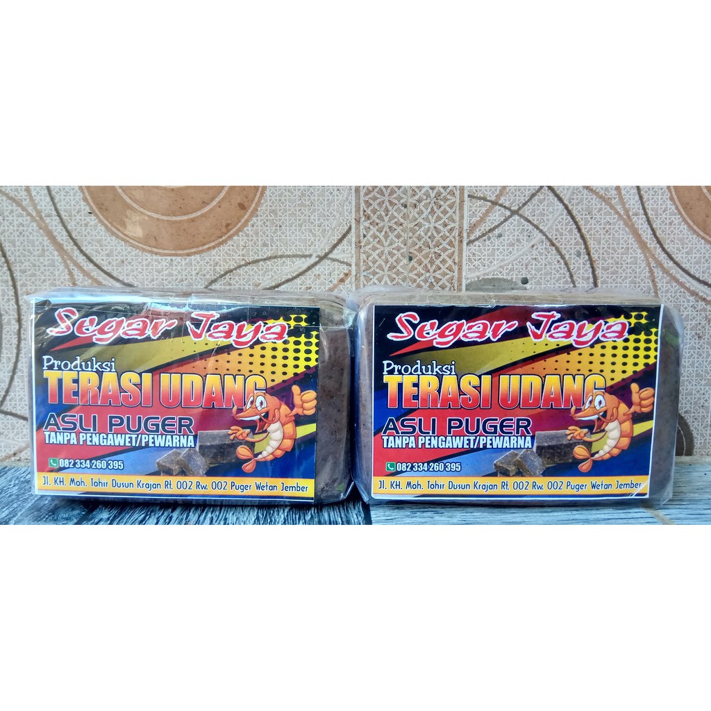 

TERASI UDANG KHAS PUGER JEMBER PRODUKSI SEGAR JAYA BERAT 250 Gram