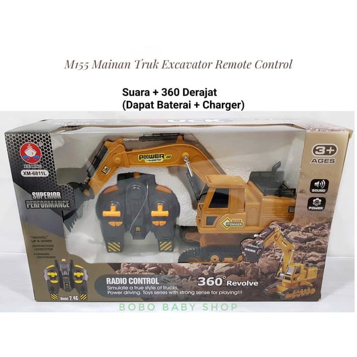 M155 Mainan Truk Excavator Remote Control RC Digger Truk keruk