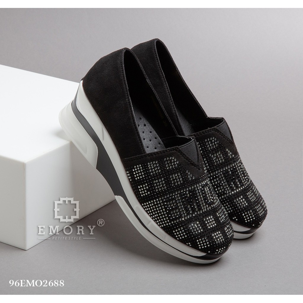 IMPORT Original EMORY Warny 96EMO-2688BL Sepatu Wedges Shoes Murah Wanita Cewek Batam Hitam Biru