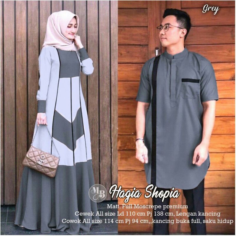 couple set mama papa hagia shopia koko gamis