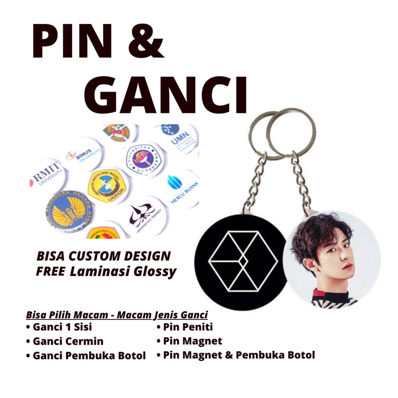 PIN CUSTOM (MIN. 12pcs) PIN PENITI CUSTOM 44 mm Anime | Kpop | Gambar Bebas