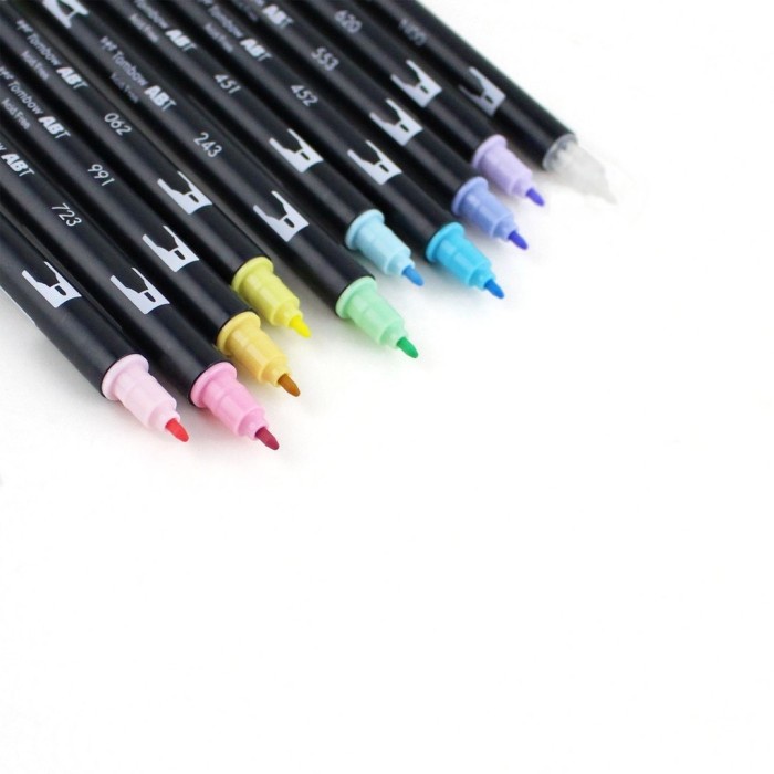 

kaligrafi-perlengkapan- tombow dual brush pen set pastel palette (isi 10) original new