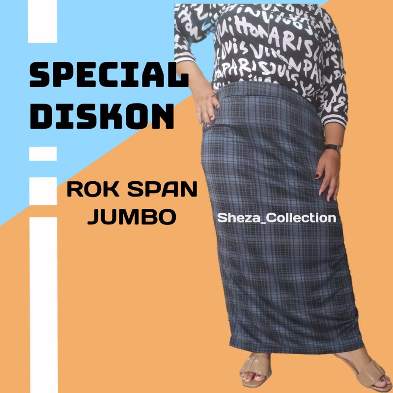 ROK SPAN JUMBO MOTIF KOTAK-KOTAK TERACOTTA / ROK SPAN JUMBO MOTIF