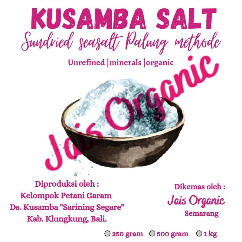 Garam Alami Kusamba Bali /Bali natural sea salt unrefined 250 gram