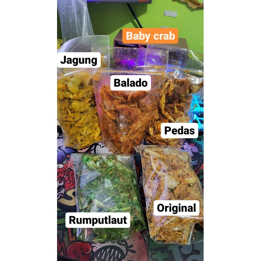 AGEN Baby Crab 100Gr Termurah rajungan krispy halal kepiting kriuk camilan seafood crab krips renyah Viral Snack Cemilan