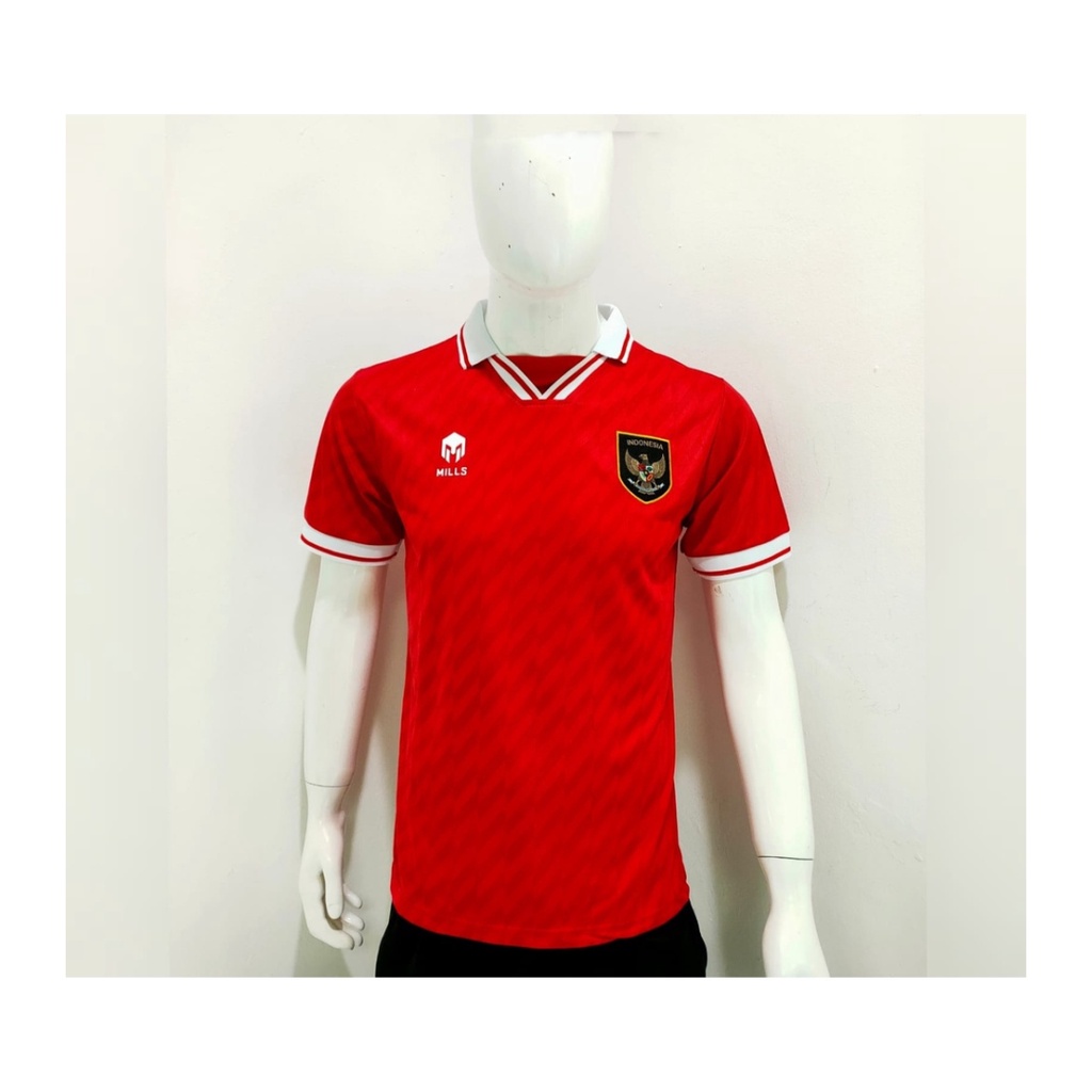 jersey futsal pria kaos sepak bola club baju timnas GARUDA Indonesia atasan GO wanita dewasa t-shirt seragam custom jersy outfit klub olahraga kostum jarsey soccer pakaian oblong sports suit apparel national team INA merah polos