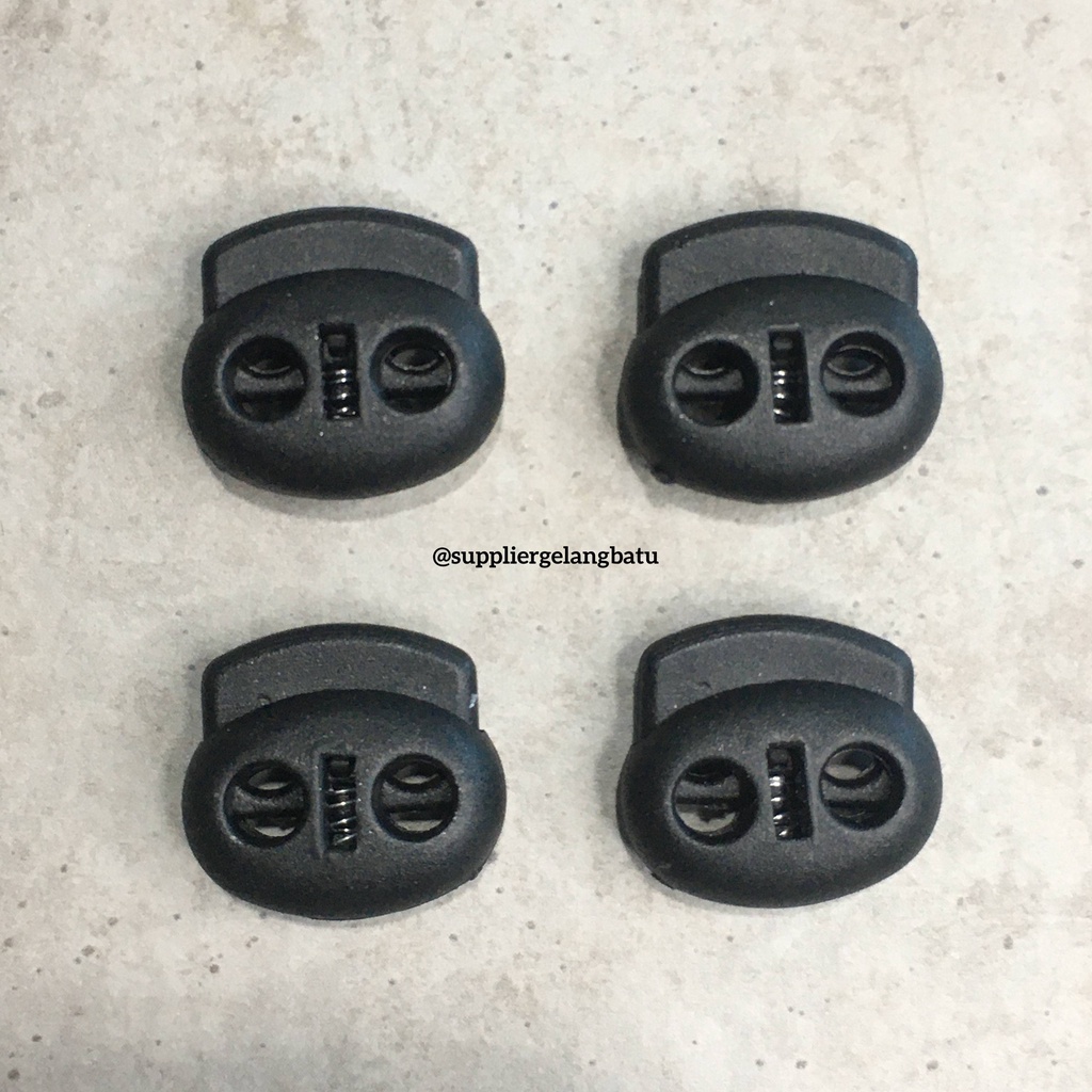 Stopper tali serut masker bulat compo hitam doff premium black ecer