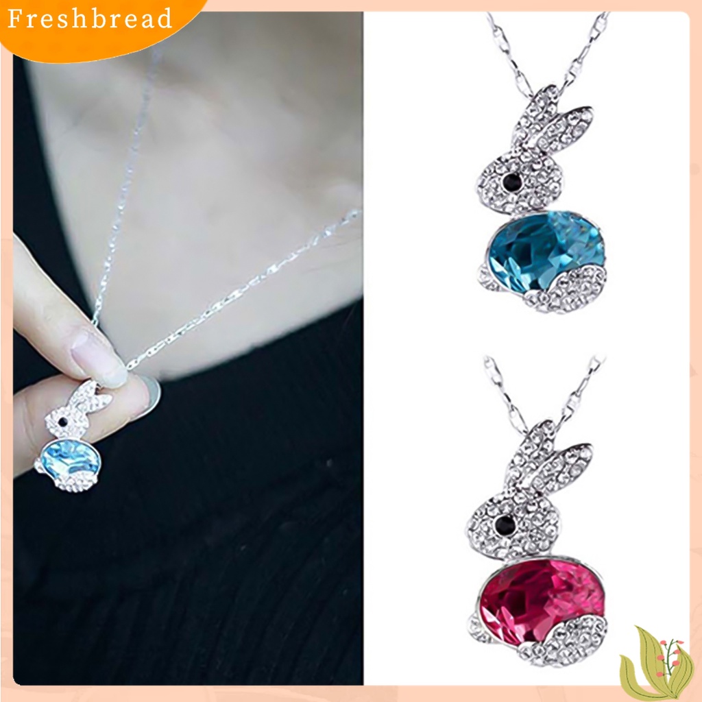 [TERLARIS]Women Fashion Delicate Rhinestone Little Rabbit Pendant Sweater Necklace Jewelry