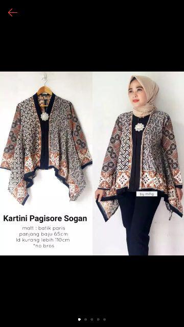 Atasan Batik Murah Solo Kartini Pagi Sore Black Batik Tuman Solo