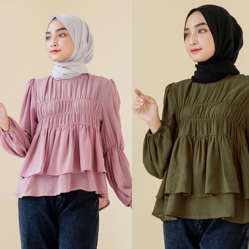 Askara Blouse - Atasan Wanita Remaja Atau Dewasa Style Korea Casual Formal Atau Blus Kerja casual kekinian