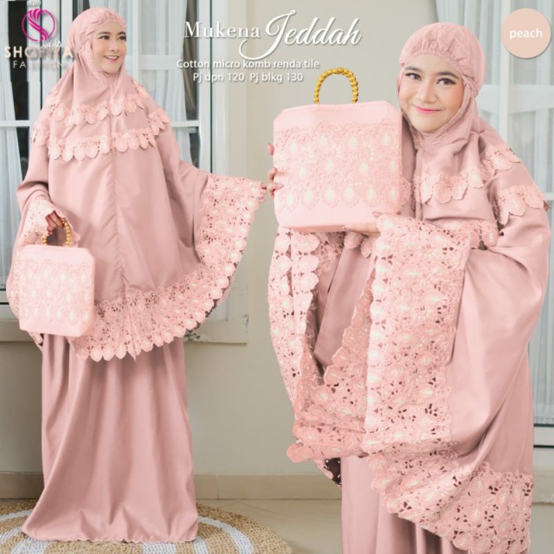 Mukena Dewasa kombinasi //Mukena Jeddah bahan katun kombinasi Renda Tille