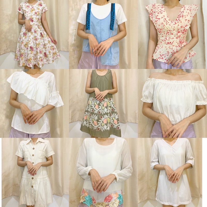 preloved baju kaos dress sabrina blouse kemeja kondisi mulus murah