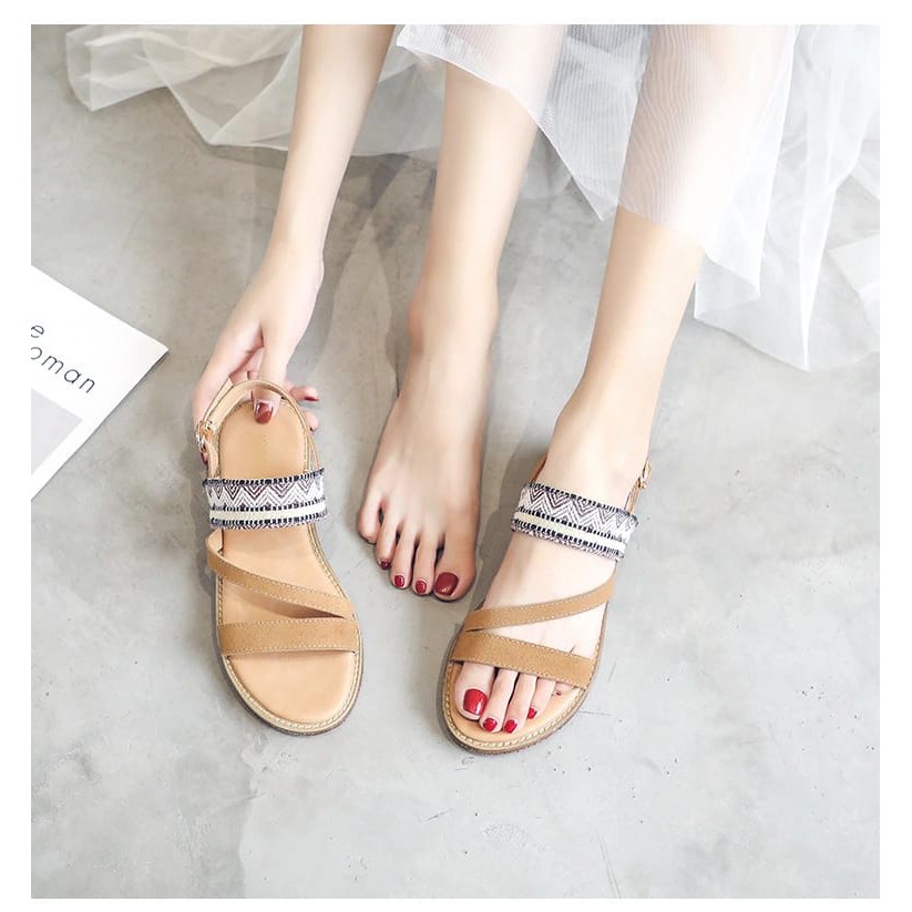 SANDAL WEDGES WANITA STYLE KOREA BATIK TERBARU