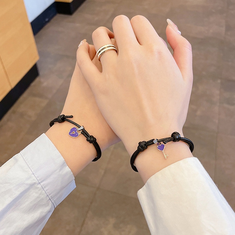 Gelang Couple Magnet Pelangi/Spaceman/Cinta Imut Mode Korea-24#concentric lock