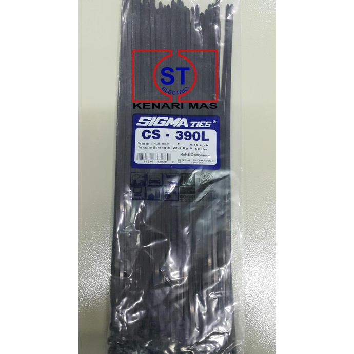 

Office & Stationery | Document Organizer | Kabel Ties / Kabel Tis / Cable Tie Cs 390 L Hitam 40 Cm Sigma | Best Seller