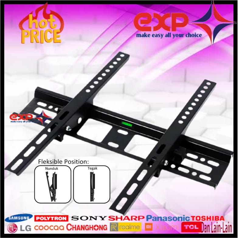 Garansi cocok!!! Bracket TV universal 42&quot; s/d 55&quot; Waterpas adjustable position-5