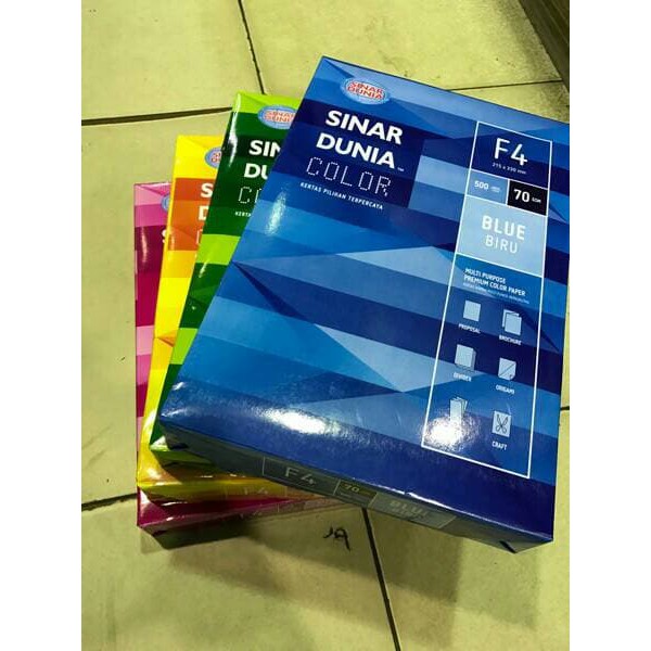 

Kertas HVS warna Folio 70 gram Sinar dunia
