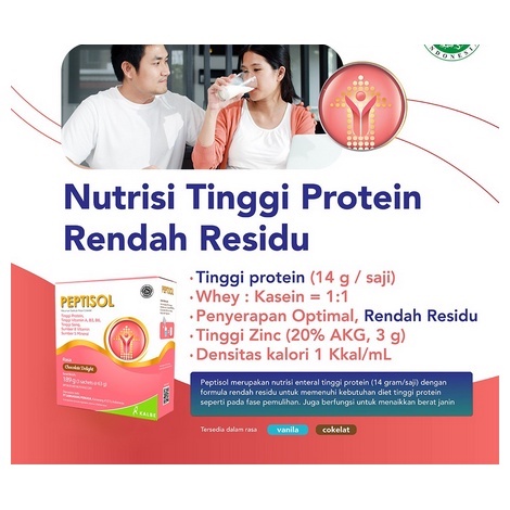 PEPTISOL Vanila Cokelat - Nutrisi tinggi protein rendah residu