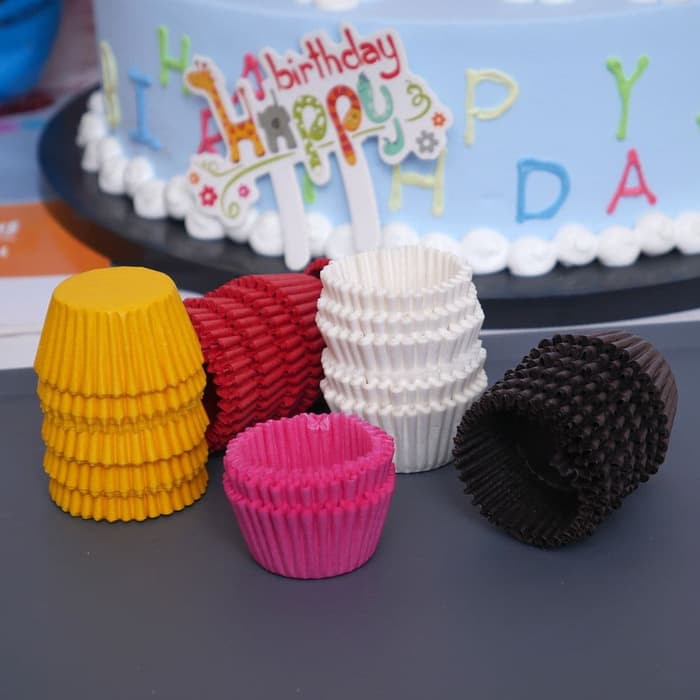 Mini Cupcake Liner - Kertas Cupcake Mini Solid Color (100pcs)