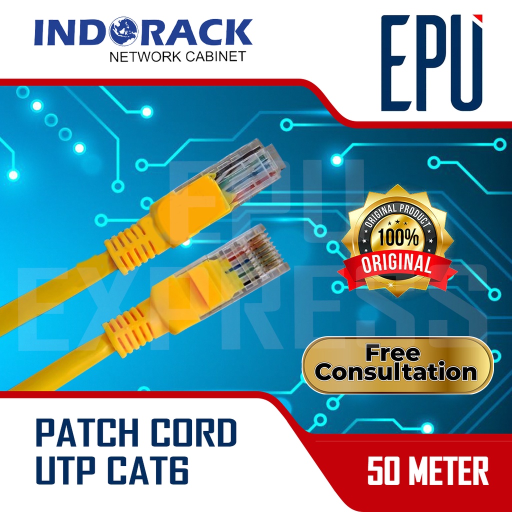 Indorack 50m Kabel Lan Cat6 Cat.6 UTP Ethernet Patch Cord Cable