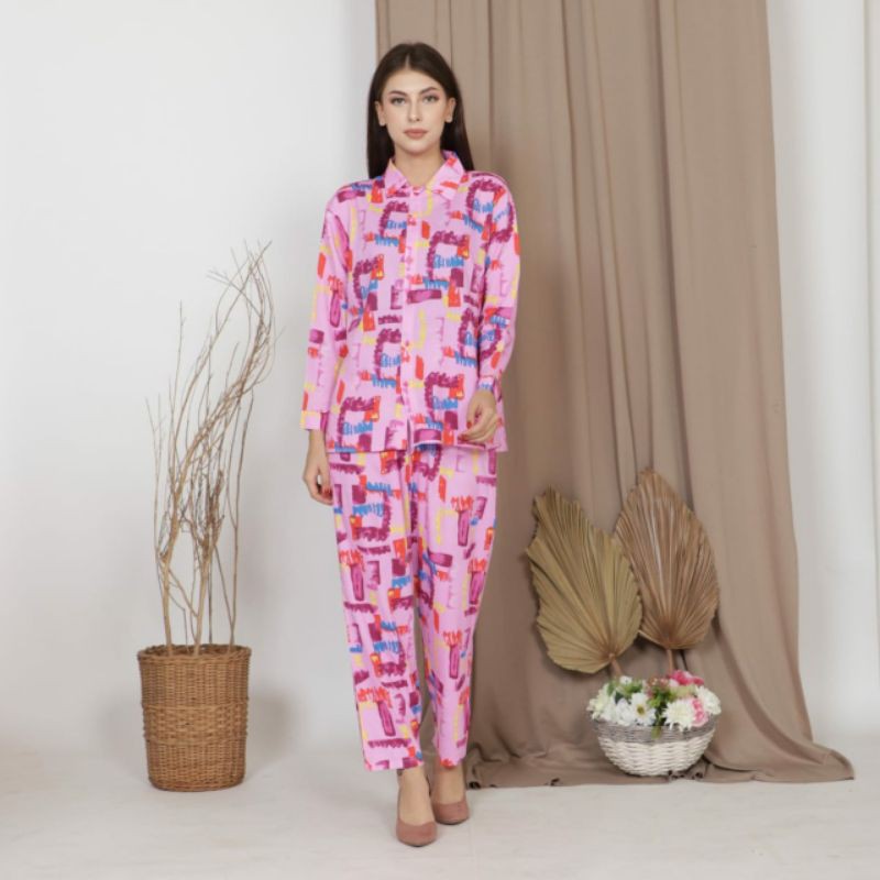 Pajamas Set Katun Rayon | Set Piyama Murah Rayon