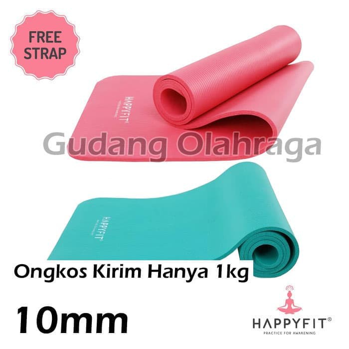 Matras Yoga HAPPYFIT NBR 10mm / Yoga Matt / Matras Senam Tebal 10mm