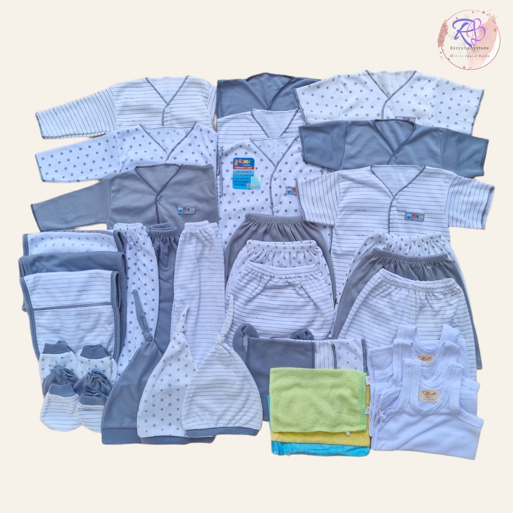 Perlengkapan bayi lahir lengkap /Paket 1 lusin BAJU BAYI SNI/ paket perlengkapan bayi 40 pcs / Grosir baju bayi newborn/ singlet bayi / waslap bayi /gurita bayi/ Baju newborn/ popok bayi