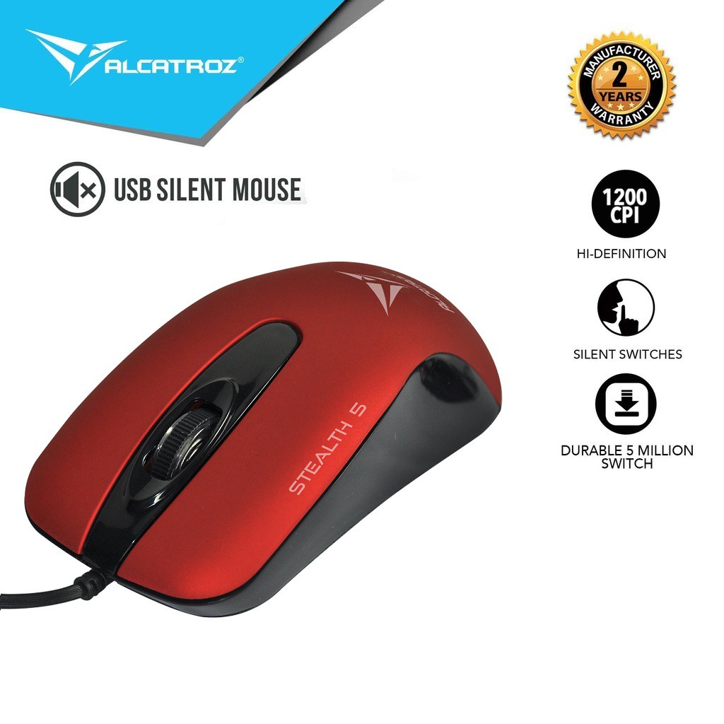 Alcatroz Silent Mouse Wired Stealth 5 [ 2 Tahun Garansi Resmi ][ Product Of Singapore]-4