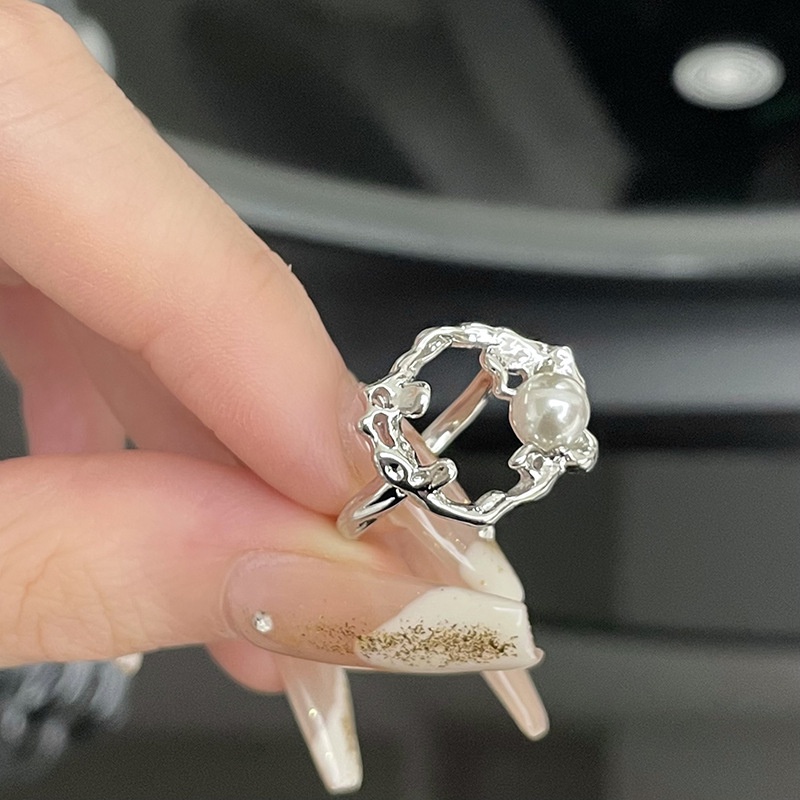 Cincin Model Terbuka Aksen Mutiara Gaya Korea